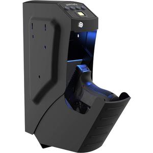 awesafe Biometric Gun Safe for Handgun & Pistol Safe, Quick Access Handgun Safe, Portable Small Car Gun Safe with Fingerprint, 4Button Keypad, KEY Access for Nightstand, Bedside,Vehicle