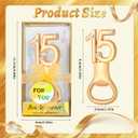 24Pcs Golden 15 Bottle Openers for 15th Birthday Party Favors Rhinestones Decorations for Wedding Anniversary Gifst Souvenrs or Keepsaks for Guests