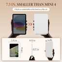 Travel Makeup Mirror with Time & Temperature Display, 2000mAh Rechargeable Battery, 7.5" Portable Foldable Lighted Mirror with 148 Led Lights, 3 Color Lighting Modes, Touch Dimming