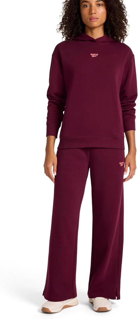 Reebok Women's Swift Hoodie Set, Standard Fit, Midweight Cotton-poly Fabric (Red, M)