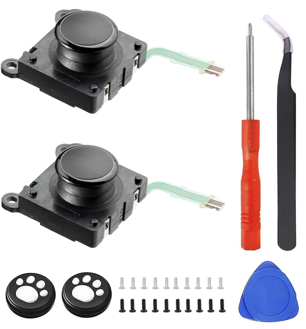 CHENLAN Sedicoca 2-Pack Replacement Joystick Button 3D Rocker Analog ThumbStick Replacement for PSV 2000 PS Vita 2000 2001 Black