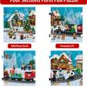 Christmas Train Puzzle for Adult, Xmas Santa Holiday Jigsaw Puzzle, Winter Forest Snow Scene Puzzle