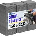 HOMERHYME Microfiber Cleaning Cloth,150 Pack Grey Cleaning Rags, Bulk All-Purpose Lint-Free Shop Towels Wipes, Commercial Micro Fiber Cleaning Towels Washcloth for Car Garage Housekeeping 11.5"*11.5"