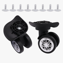 Luggage Wheels Replacement Kit, Suitcase Wheels Replacement with Screws, 360° Rotation Spinner Wheel, Mute Double Row Swivel Wheel for Luggage Suitcase Trolley (Black, 2PCS)