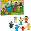 Sesame Street Neighborhood Friends, 7-piece Poseable Figurines, Easter Basket Fillers, Gifts, Presents, Kids Toys for Ages 2 Up by Just Play