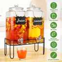 2 Gallon Glass Drink Dispensers For PartiesLemonade Beverage Dispenser With Stand And Spigot For BBQ, Picnic, Party,Laundry Detergent Dispenser