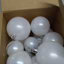 12 Pcs White Pearl Christmas Ornaments for Tree Various Sizes Matte White Christmas Ball Ornaments for Home Decoration Thanksgiving Party DIY Gift