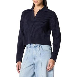 The Drop Women's Marcy Ribbed Polo Top, M