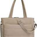 Quilted Tote Bag, Large Carryall Shoulder Hobo Bag, Lightweight Puffer Design