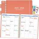 3 x Monthly Planner 2025-2026 (7.4'' x 9.6''), Jul 2025-Dec 2026, 18 Months Calendar Planner, 2025 Academic Yearly Agenda Planner with Bookmark & Pocket, Perfect for School, 120GSM Paper, Pink