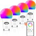 Pack of 2 Smart LED Light Bulb GU24, A19 GU24 2 Prong Bluetooth Led Light Bulb 12W 1200LM, 2700K-6500K,Dimmable,Music Sync RGBCW Color Changing Led Lightbulbs, APP Control(Not Support Alexa) 