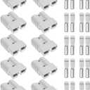 Anderson Connector 50A-600V with 6-12 Gauge, Gray 10PCS Battery Quick Connect/Disconnect Battery Quick Connector Wire Harness Plug Kit for Winch, Trailer, Towing Systems