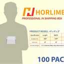 HORLIMER 4x4x2 inches Shipping Boxes Set of 100, White Corrugated Cardboard Box Literature Mailer