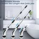Bomves Electric Spin Scrubber, Cordless Cleaning Brush Scrubber for Home, 8 Replaceable Brush Heads-90Mins Work Time, 3 Adjustable Size, 2 Speeds for Bathroom Shower Bathtub Glass Car