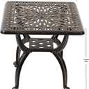 C/G Cast Aluminum Side Table,Decorative Outdoor End Table, Ornate Floral Pattern (Square, Copper), round, 18-inch diameter
