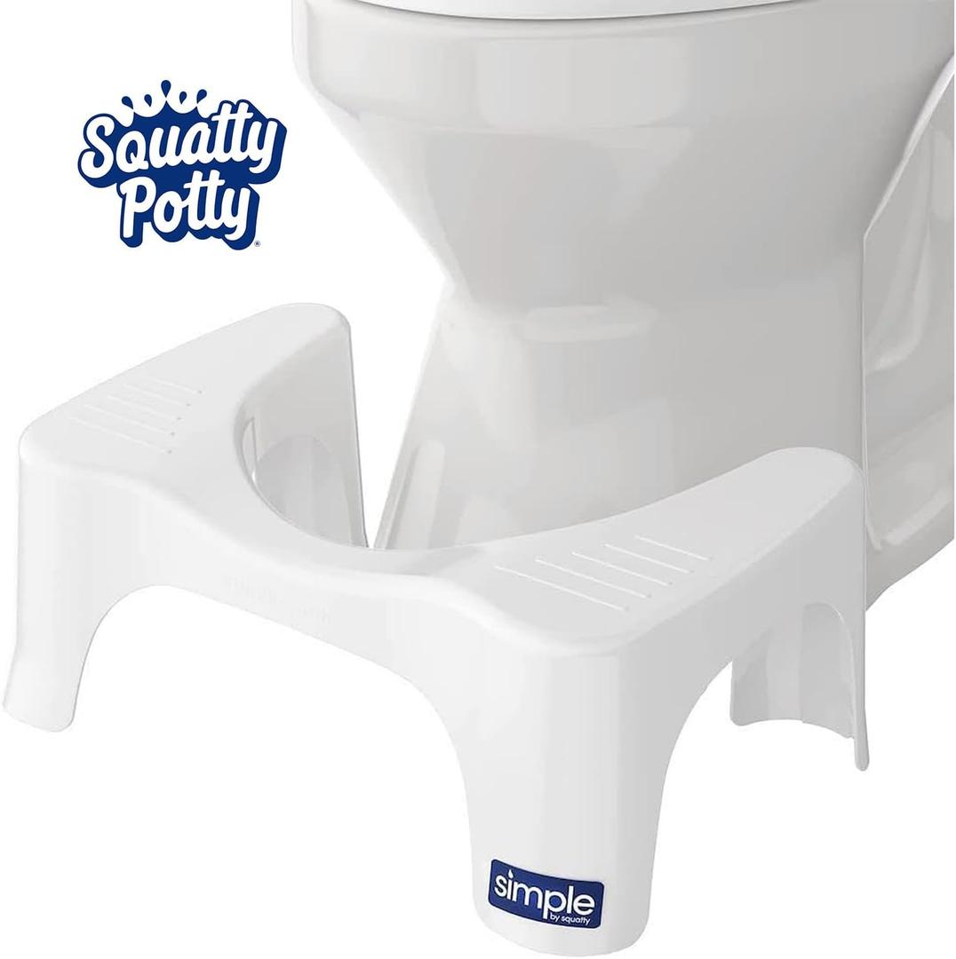 Squatty Potty Simple Curve Toilet Stool, (White)