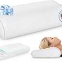 Sandwich Memory Foam Pillow for Sleeping - Ergonomic Cervical Cooling Pillows Queen Size 1 Pack (Soft)