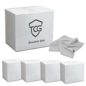 Booster Box Protector Case 4 Pack - 0.6mm PET Booster Box Display Case Compatible with Booster Boxes Includes Microfiber Cloth