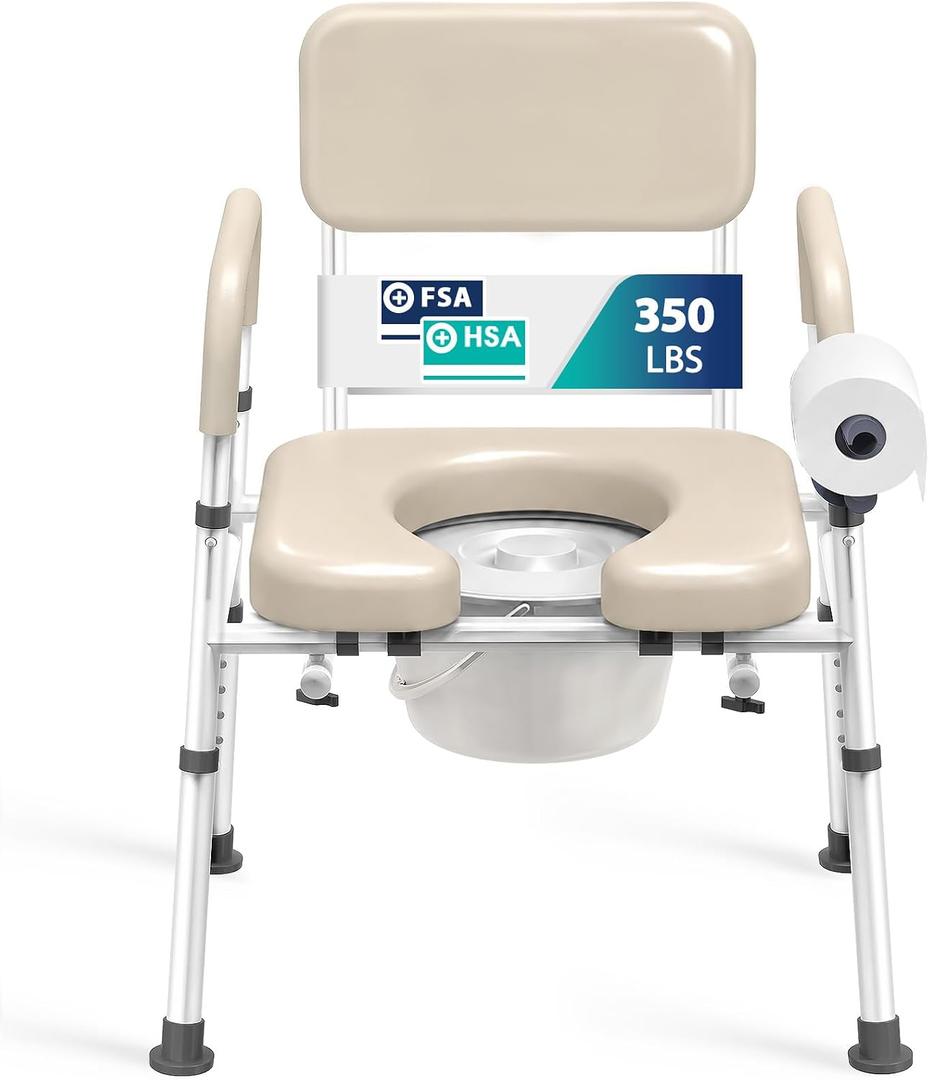 HOMENURSE T21 Bedside Commode Toilet, Portable Chair for Adults & Seniors