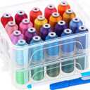 New brothread 40 Colors Compatible with Brother 500m Each Embroidery Machine Thread with Clear Plastic Storage Box for Embroidery Sewing Machine