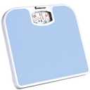 Adamson A21 Analog Scales for Body Weight - Up to 300 LB - New - Anti-Skid Rubber Surface + Large Numbers - Analog Bathroom Scale - Affordable - Durable with 20-Year Assurance - Light Blue