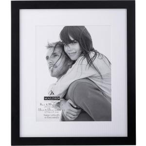 Malden 11x13 Matted Picture Frame - Made to Display Pictures 8x10 with Mat, or 11x13 without Mat - Black