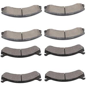 SCITOO D784 D1411 Semi-Metal Brake Pads Sets Front & Rear w/Hardware Fit For Chevy Express 3500 2009-2017,For Chevy Express 4500 2009-2016,For GMC Savana 3500 2009-2017,For GMC Savana 4500 2009-2016