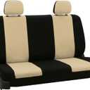FH Group Car Seat Cover Rear Seat Cover for Back Seat Cloth - Universal Fit for Cars with Solid Bench, Beige Car Seat Protector for Dogs and Kids, Car Interior Accessories for SUV, Sedan and Van