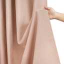 Seenus Linen Look Thick Shower Curtain Water-Resistant, Faux Linen Textured Fabric Shower Curtain Washable, 72 x 72 Inch Blush Pink Heavy Duty Bathroom Shower Curtain Wrinkle Resistant