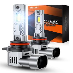 SEALIGHT 𝟗𝟎𝟏𝟐 Bulbs Brightest 50,000LM 6500K 9012 Bulbs With Cooling Fan Canbus Ready 70000+ Lifespan, Pack of 2