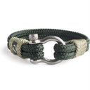 Mens Rope Bracelet - Stainless Steel Silver Shackle, Extremely Durable and Scratch Resistant Waterproof Paracord, Handmade, Nautical Wristband for Men