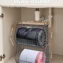 2 Pack Stackable Extra Large Trash Bag Holder Under Sink, Wall Mounted Garbage Bag Dispenser Roll Holder for 13/33 Gallon Trash Bags, Kitchen/Pantry/Laundry Room Organization Basket Storage Bin