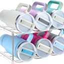 Sbosbo Water Bottle Organizer, Stackable Bottle Storage Rack, 4 Pack Water Bottle Holder for Kitchen Fridge Cabinet Organization and Storage, Plastic Wine Rack/Drink Bottle Holder (2 Pack - Hold 6)