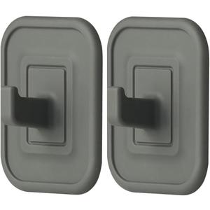 HOME&I Silicone Simple Multipurpose Adhesive Shower Hook Reusable Hanger Bathroom Door Front Door Mask Accessories Hanging Hook Ring (2Pack/Gray)