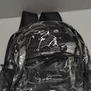 Vorspack Clear Backpack Heavy Duty PVC Transparent Backpack with Reinforced Strap Stitches & Large Capacity for College Workplace Security - Black