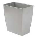 iDesign Small Plastic Bathroom Trash Can, Slim Rectangle Garbage Bin for Bedroom, Office, Dorm, Gray