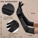 VIBILIA Long Opera Gloves for Women, 1920s Satin Tea Party Gloves Costume, Stretchy Adult Size Glove for Wedding Bridal Dress (Black)