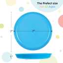 PLASKIDY Kids Plates Set of 12 - Toddler Plastic Dinner Plates - BPA FREE, Microwave & Dishwasher Safe, Brightly Colored 7 Inch