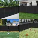 6' x 12' Outdoor Privacy Fence with Iron Poles Ground Spikes Dog Metal Garden Privacy Fence Backyard Patio Yard Barrier Boarder Divider (Black)