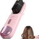 Go Brush Pro 2025 Hair Straightener Brush 300 Million Negative Ionic Portable Hair Straightener Comb for Women with 4 Temps Fast Heating MCH Ceramic Coating Smooth Frizz - Free Hair
