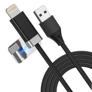 2 x Magtame StayCable USB A to Lightning Cable with Magnetic Keeper 3.3FT, Fast Charging and Data Sync, Braided Anti-Tangle Cord for Phone 12,13,14, Desk Accessories Original Design