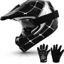 TCMT Youth Dirt Bike Helmet DOT Certified - Kids Full Face Motocross ATV Helmet with Goggles, Gloves and Helmet Bag for Off-Road, BMX, MX, Street Riding S