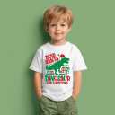 Christmas Shirts for Toddler Boys Girls Kids 2-8 Years, Santa Reindeer Snowman Dinos Truck Short Sleeve Tee