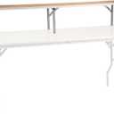 Flash Furniture Amara 72" x 12" x 12" Birchwood Bar Top Riser with Folding Silver Legs, Wooden Foldable and Portable Riser for Event and Bar Tables