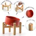 Petygooing Elevated/Raised 15Slanted Ceramic Dog Bowl for Small and Medium Breeds, Tilted Anti Slip Pet Feeding Bowl,Food Water Dish with Stand for Cats and Dogs (28 OZ/3.6 Cups) Rust Red