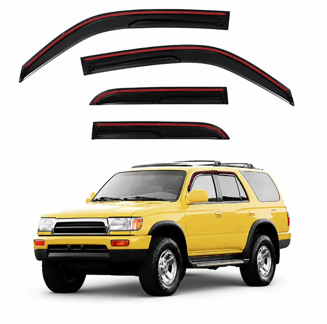 4Runner Rain Guards - Window Visors for Toyota 4Runner 1996-2002, Out-Channel Side Window Rain Guards for 4Runner Accessories, 4PCS, Black, Car Accessories