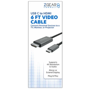 ZGear USB C to HDMI Video Cable, 6ft