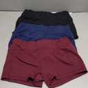 CADMUS Women's Workout Yoga Running Compression Exercise Booty Shorts with One Side Pockets,3 Pack,09,Black,Navy Blue,Wine Red,Medium