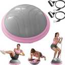 MERACH Balance Ball Trainer, 18 Inch Half Exercise Ball with Resistance Bands and Foot Pump, Half Yoga Ball for Core Strength Training, 450lb Capacity, 18.11 inches
