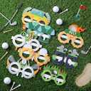 24 Pcs Golf Themed Party Paper Eyeglasses Photo Booth Props Colorful Novelty Golf Ball Cart Paper Glasses Decorations for Adult Ball Sports Theme Birthday Party Decoration